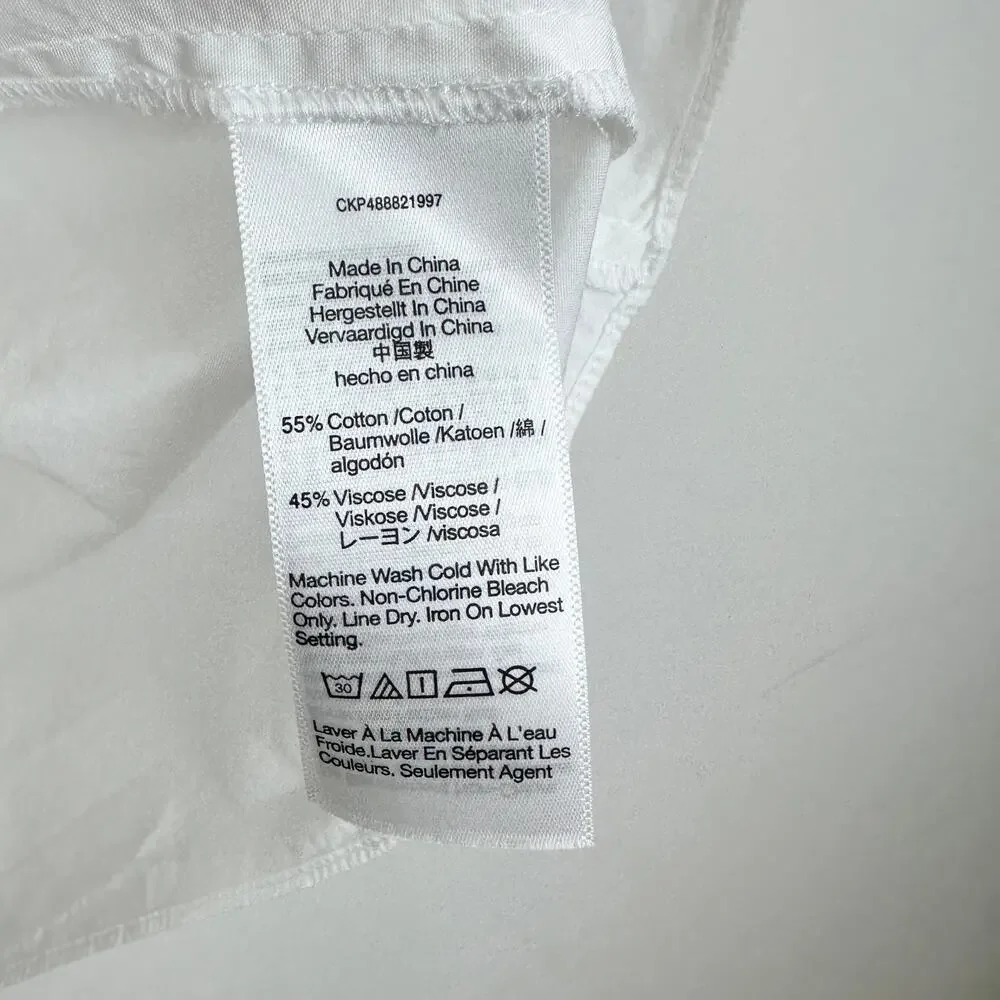 NEW Madewell Puff Sleeve Babydoll Top Blouse Cotton Cottagecore White US 00